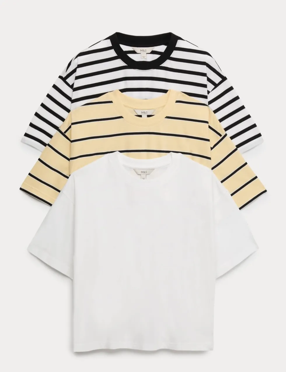 3 Pack Pure Cotton Boxy T-Shirts