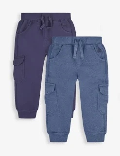 2 Pack Pure Cotton Cargo Joggers (6 Mths-9 Yrs)