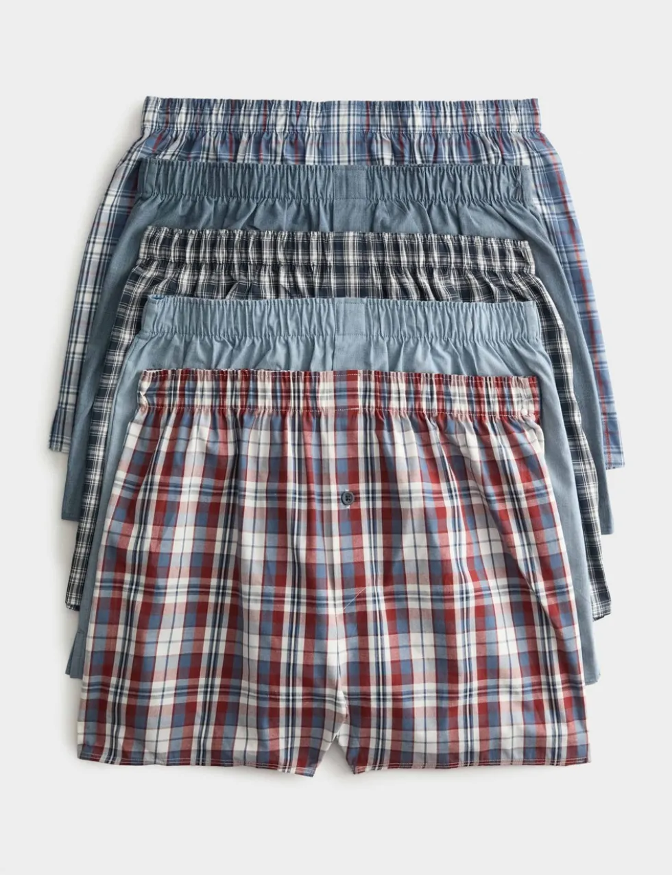 5 Pack Pure Cotton Checked Woven Boxers