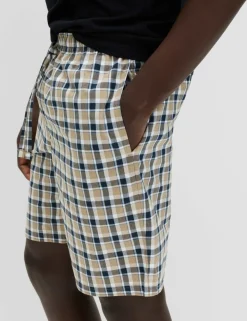 2 Pack Pure Cotton Checked Pyjama Shorts