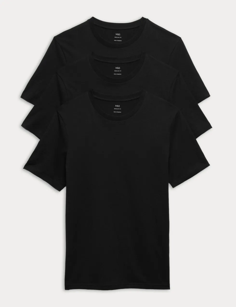3 Pack Pure Cotton Crew Neck T-Shirts