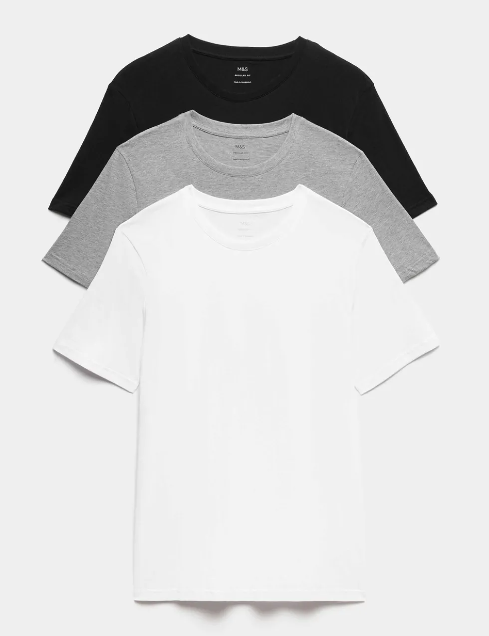 3 Pack Pure Cotton Crew Neck T-Shirts