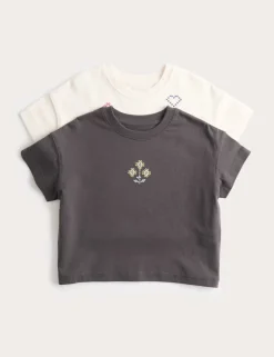 2 Pack Pure Cotton Cross Stitch T-Shirts (2-8 Yrs)