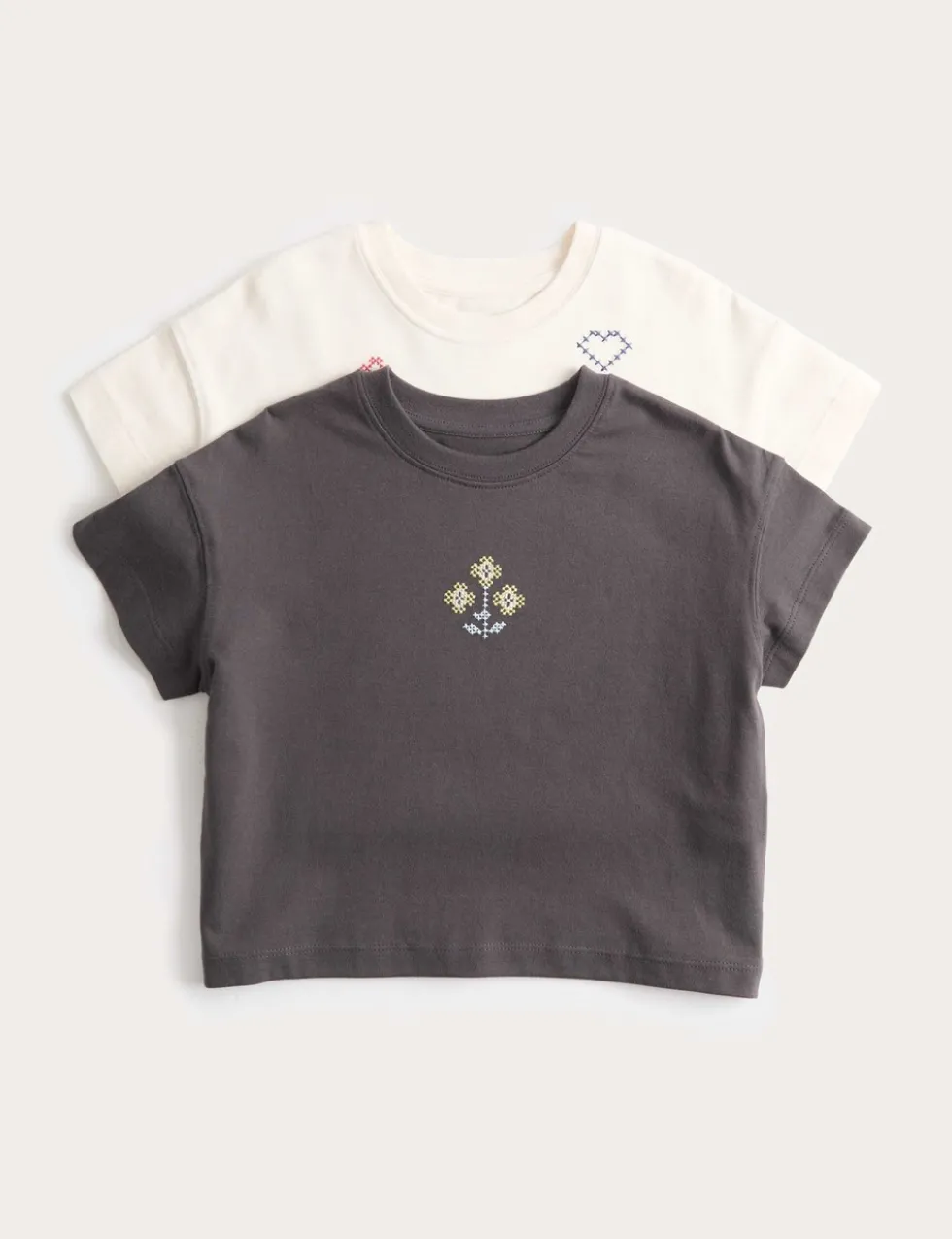 2 Pack Pure Cotton Cross Stitch T-Shirts (2-8 Yrs)