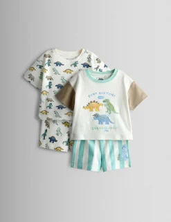 2 Pack Pure Cotton Dinosaur Pyjamas (12 Mths - 6 Yrs)