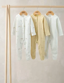3 Pack Pure Cotton Duck Print Sleepsuits (6½lbs-24 Mths)