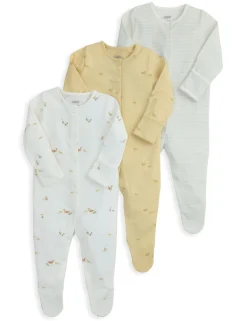 3 Pack Pure Cotton Duck Print Sleepsuits (6½lbs-24 Mths)