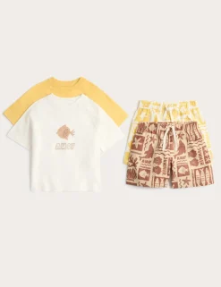 2 Pack Pure Cotton Fish Pyjamas (1-8 Yrs)