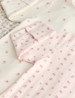 3 Pack Pure Cotton Floral Sleepsuits (6½lbs-3 Yrs)