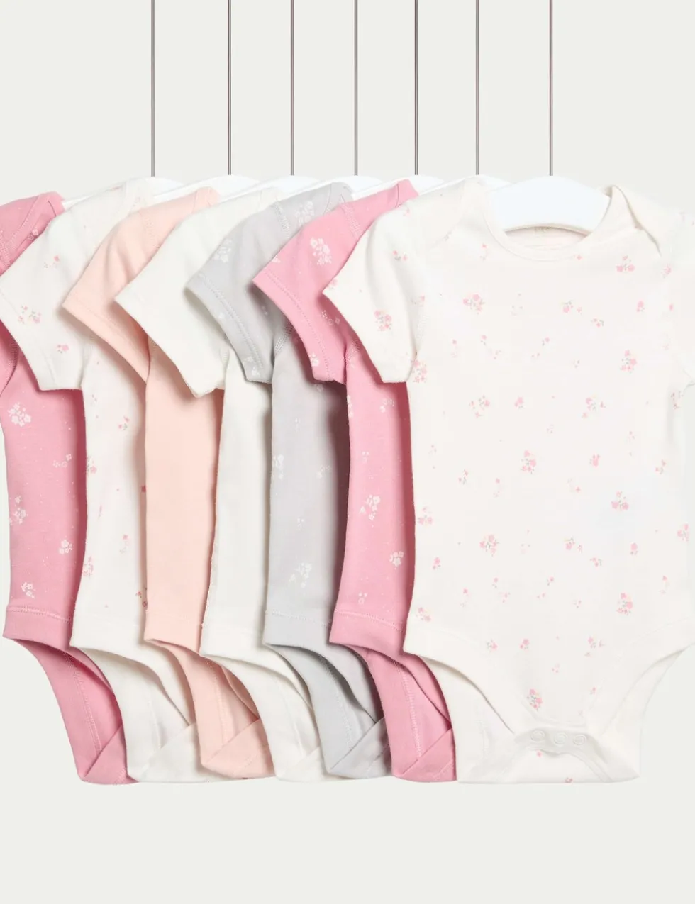 7 Pack Pure Cotton Floral Bodysuits (5lbs-3 Yrs)