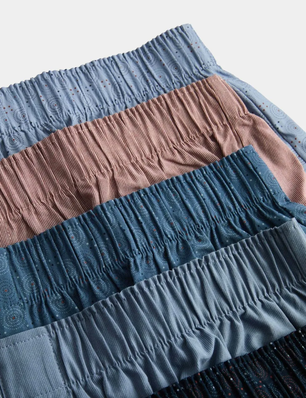5 Pack Pure Cotton Foulard Woven Boxers