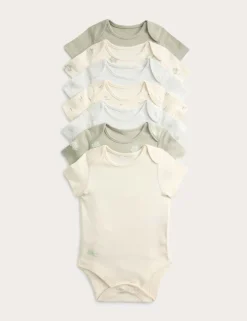 7 Pack Pure Cotton Frog Print Bodysuits (0-3 Yrs)