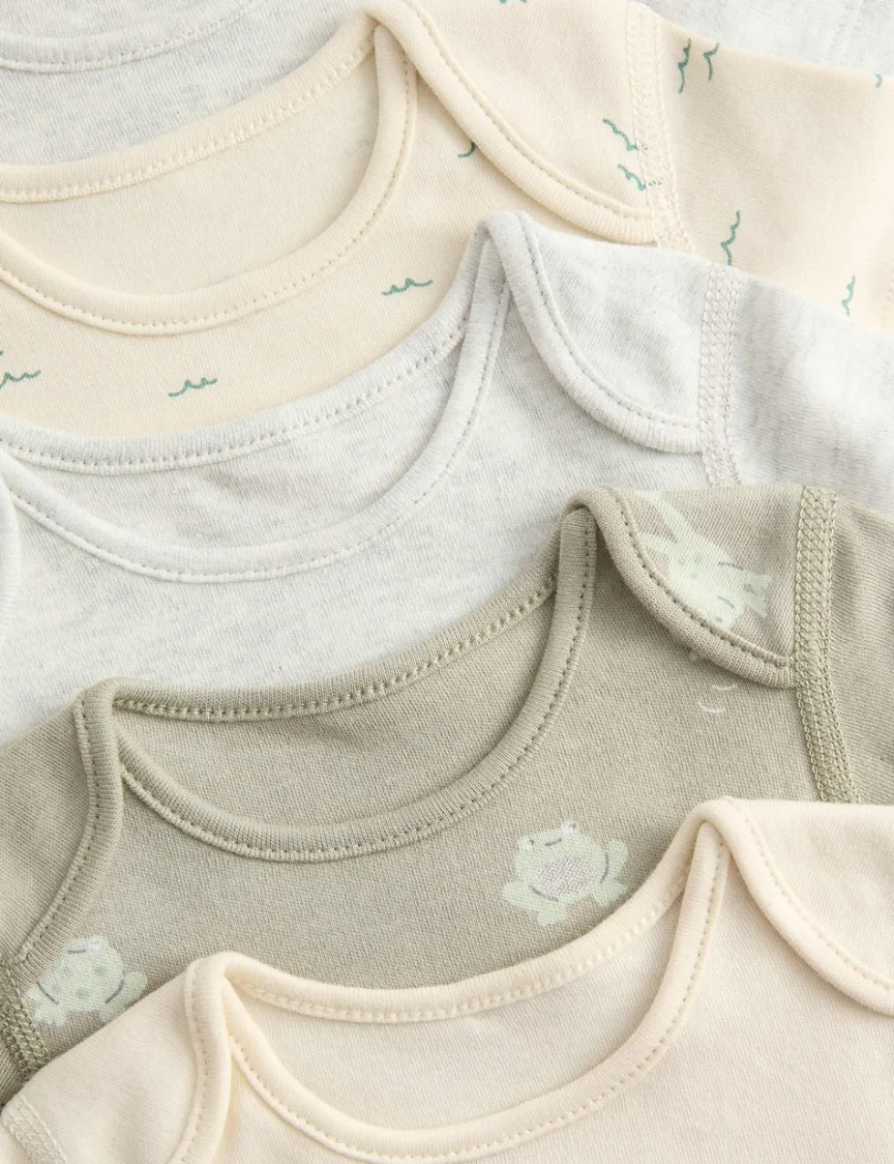 7 Pack Pure Cotton Frog Print Bodysuits (0-3 Yrs)
