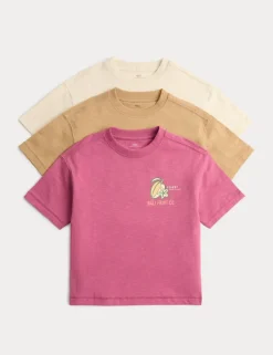 3 Pack Pure Cotton Fruit Graphic T-Shirts (2-8 Yrs)