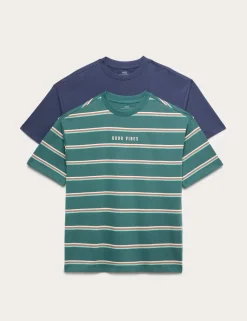 2 Pack Pure Cotton Good Vibes T-Shirts (6-16 Yrs)
