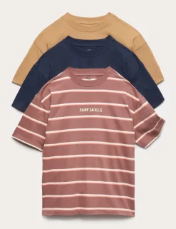 3 Pack Pure Cotton Graphic T-Shirts (6-16 Yrs)