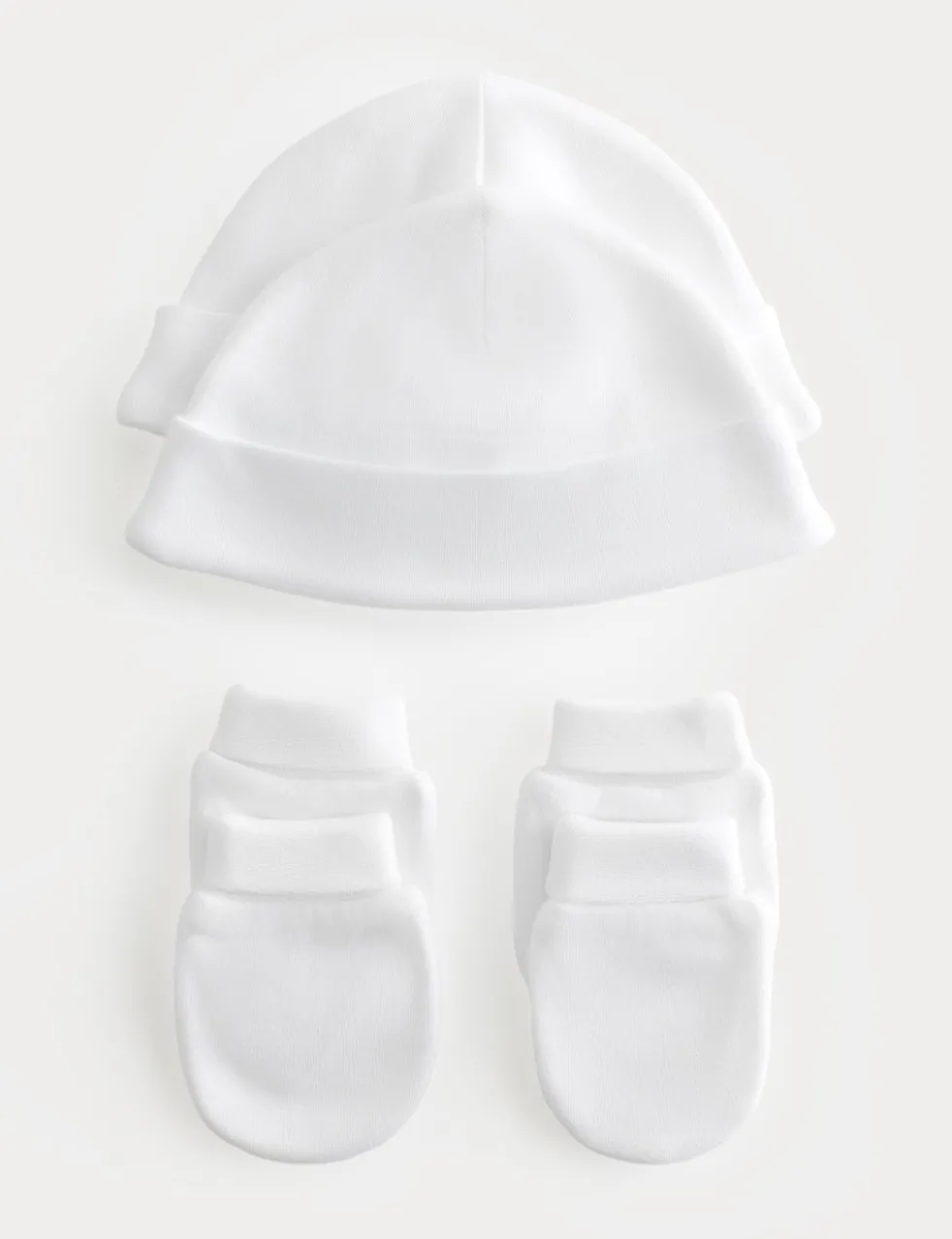 4 Pack Pure Cotton Hat & Mittens Set (5lbs-6 Mths)