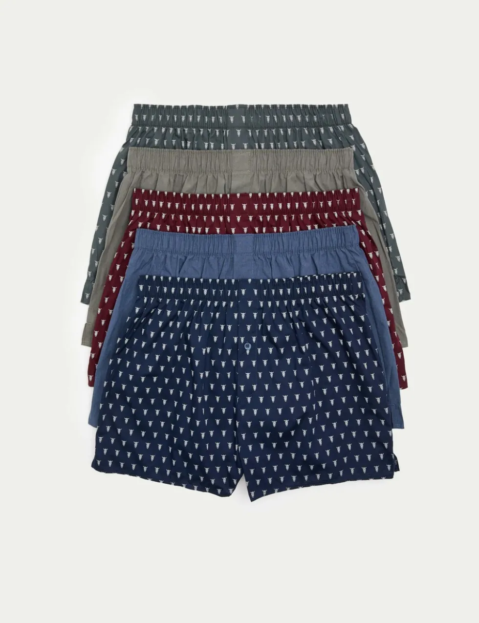 5 Pack Pure Cotton Highland Cow Woven Boxers
