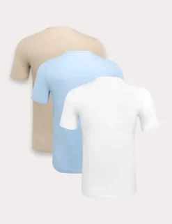 3 Pack Pure Cotton Logo Embroidery T-Shirts