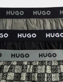 3 Pack Pure Cotton Logo Waistband Woven Boxers