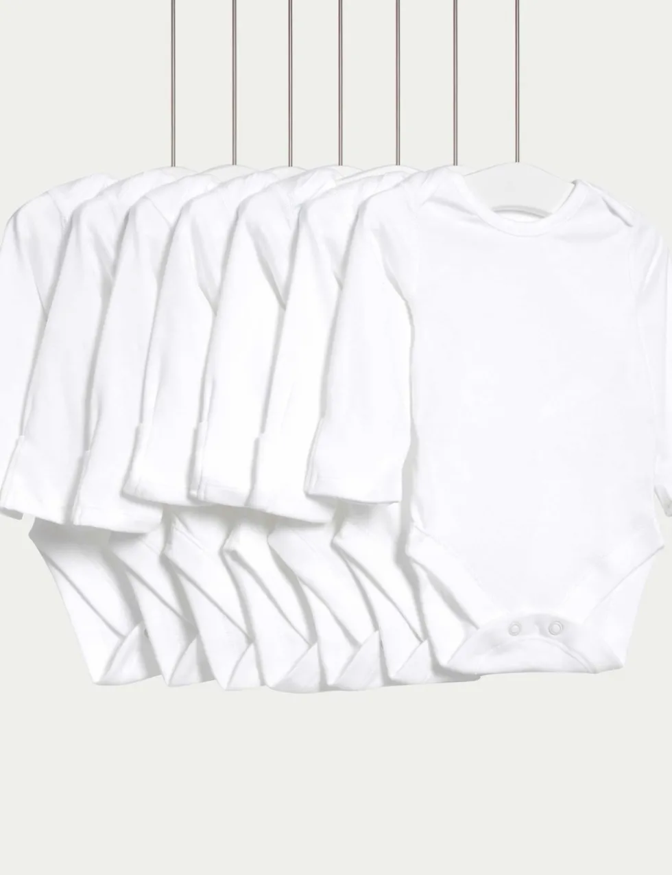 7 Pack Pure Cotton Long Sleeve Bodysuits (5lbs-3 Yrs)