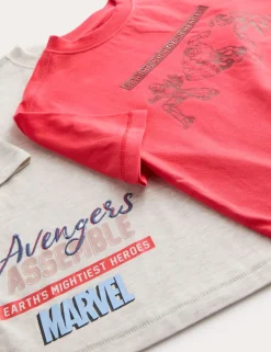 4 Pack Pure Cotton Marvel™ T-Shirts (2-8 Yrs)