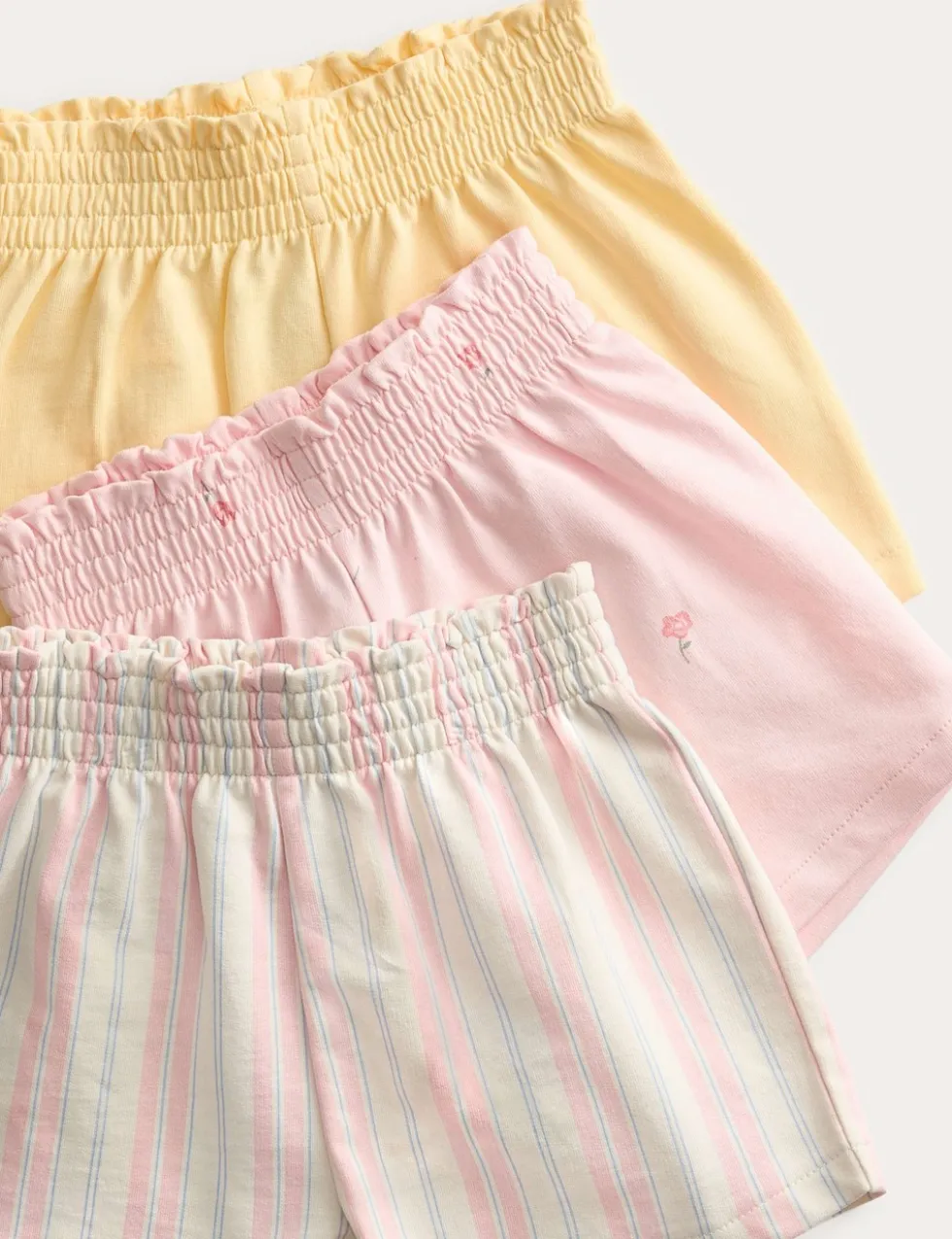 3 Pack Pure Cotton Multi Pattern Shorts (0-5 Yrs)
