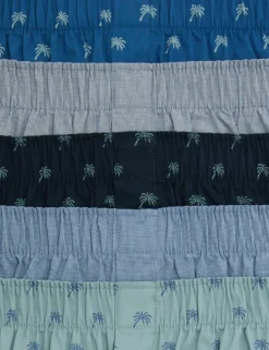 5 Pack Pure Cotton Palm Print Woven Boxers