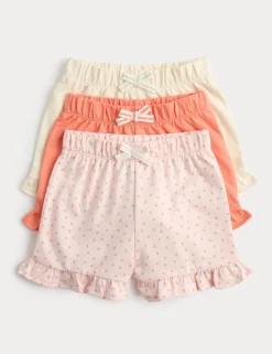 3 Pack Pure Cotton Patterned Shorts (0-5 Yrs)