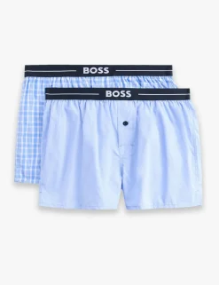 2 Pack Pure Cotton Plain Checked Boxers