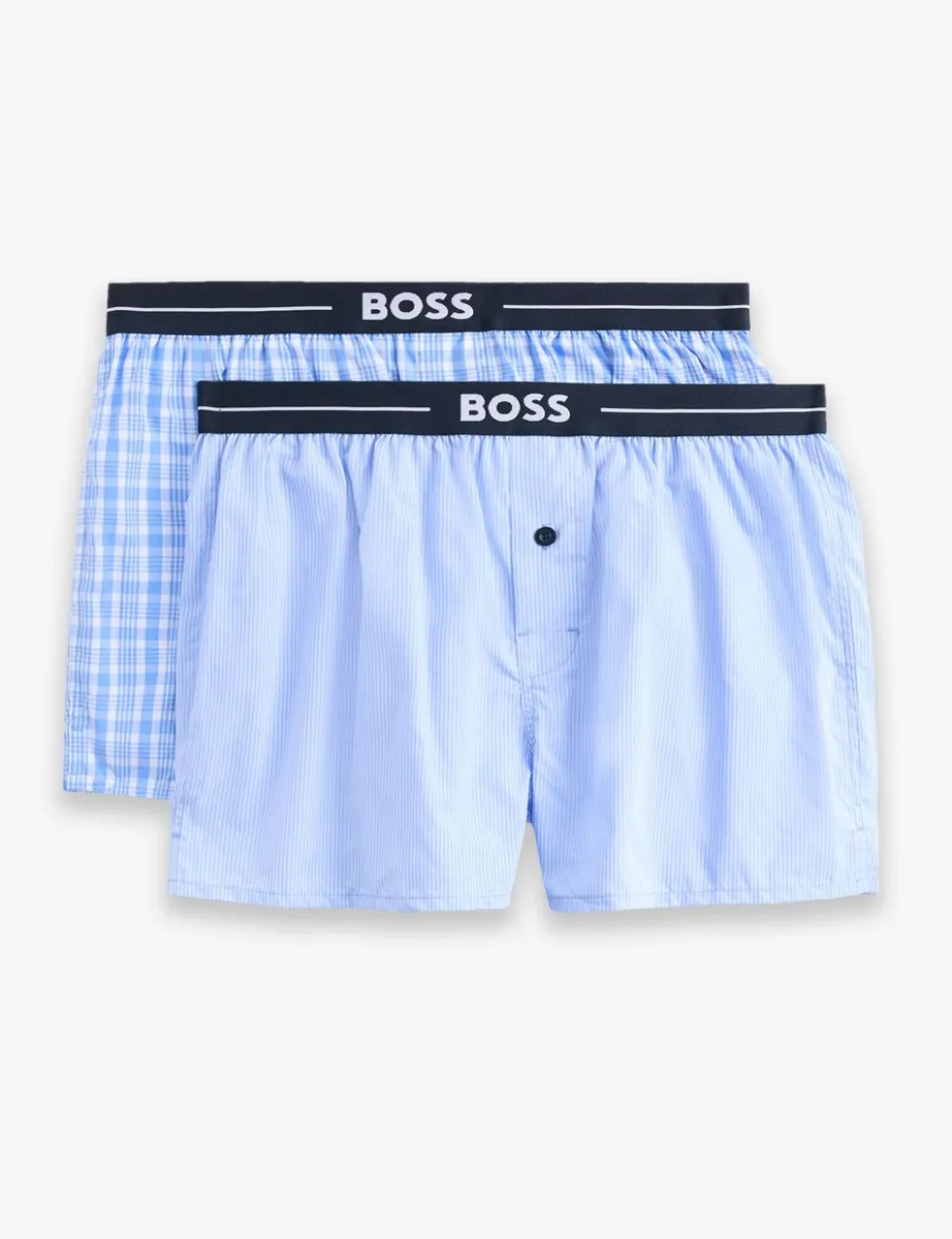2 Pack Pure Cotton Plain Checked Boxers
