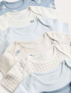 7 Pack Pure Cotton Plane Bodysuits (5lbs-3 Yrs)