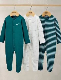 3 Pack Pure Cotton Plane Sleepsuits (0-24 Mths)