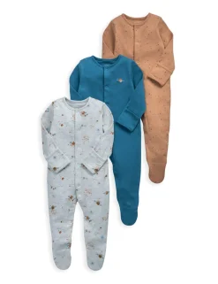 3 Pack Pure Cotton Planets Sleepsuits (0-24 Mths)
