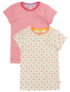 2 Pack Pure Cotton Pointelle T-Shirts (1-12 Yrs)
