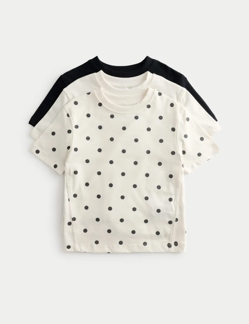 3 Pack Pure Cotton Polka Dot Tops (2-8 Yrs)