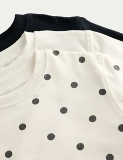3 Pack Pure Cotton Polka Dot Tops (2-8 Yrs)