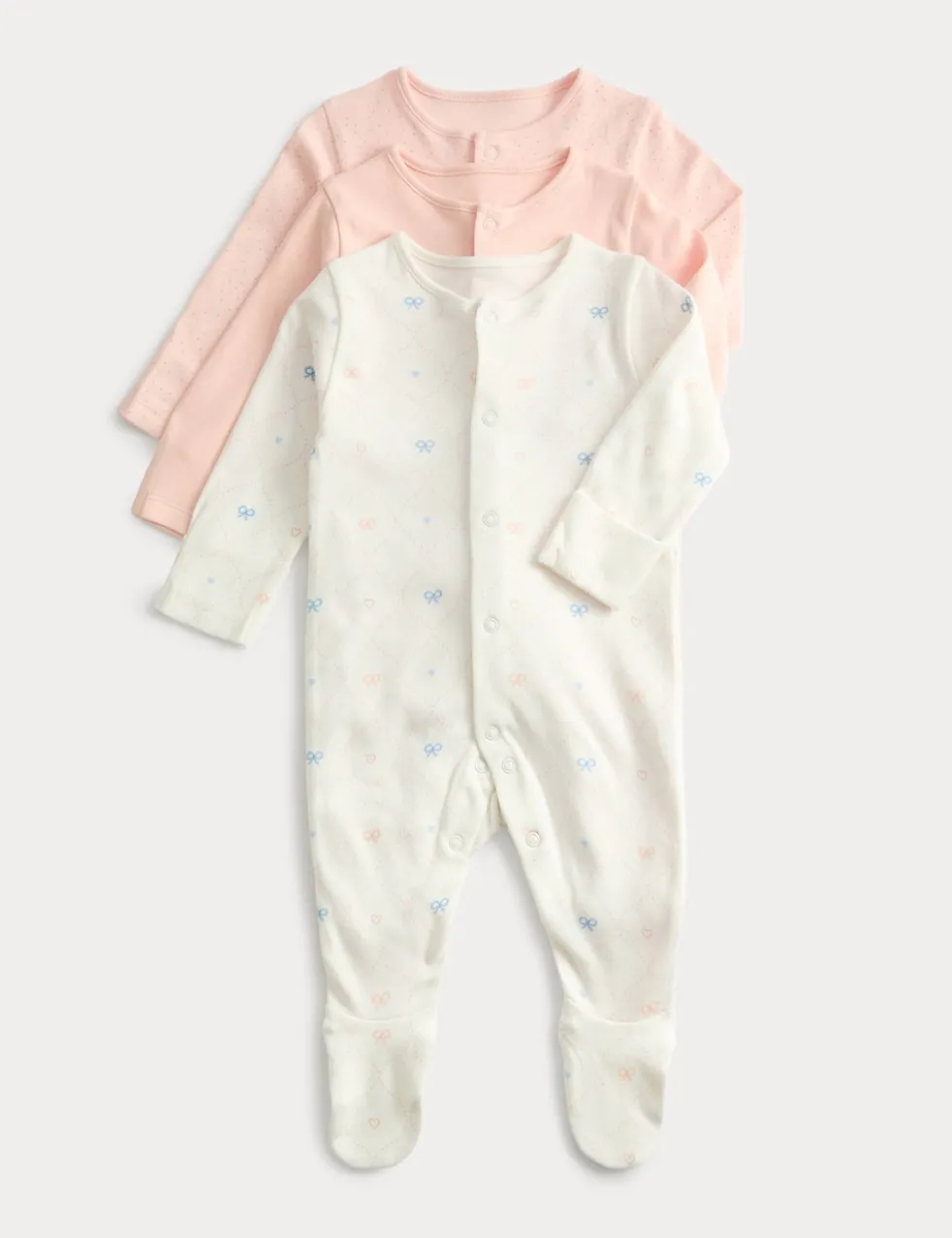3 Pack Pure Cotton Printed Sleepsuits (0-3 Yrs)
