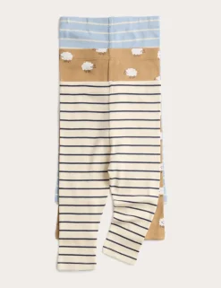3 Pack Pure Cotton Printed Leggings (0-24 Mths)