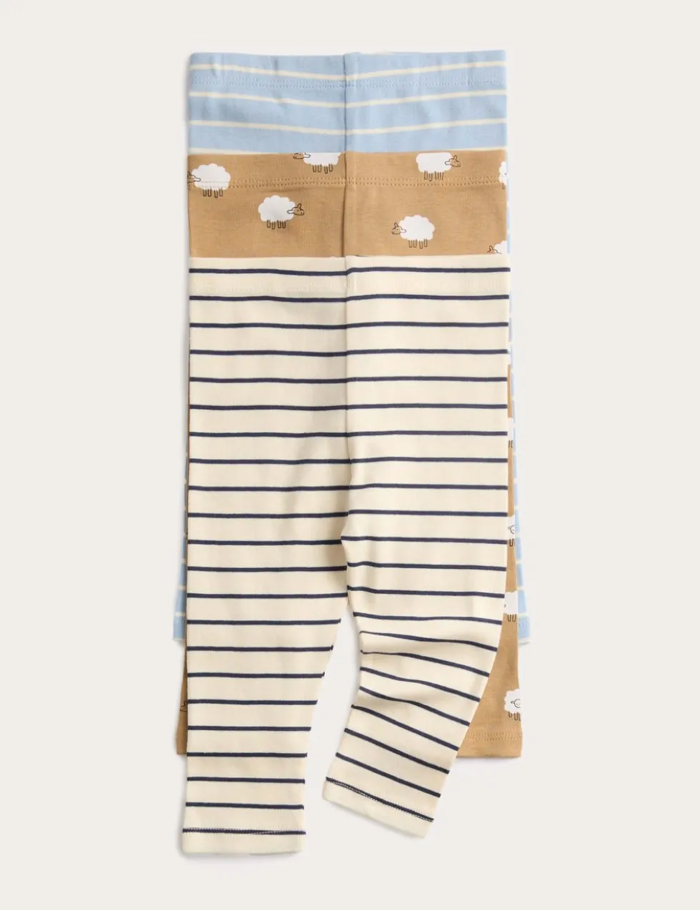 3 Pack Pure Cotton Printed Leggings (0-24 Mths)