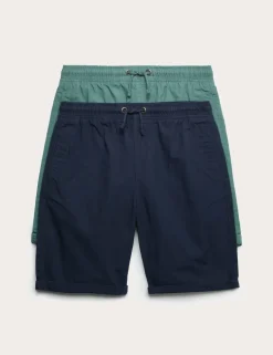 2 Pack Pure Cotton Ripstop Shorts (6-16 Yrs)