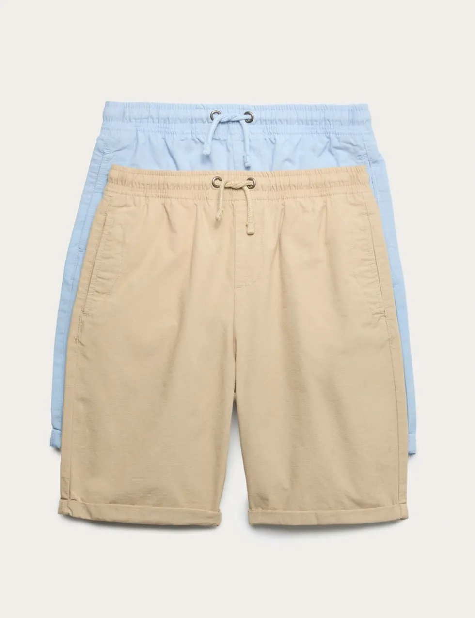 2 Pack Pure Cotton Ripstop Shorts (6-16 Yrs)