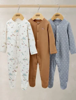 3 Pack Pure Cotton Rodeo Print Sleepsuits (0-24 Mths)