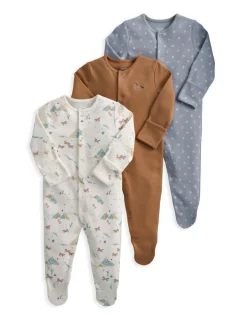 3 Pack Pure Cotton Rodeo Print Sleepsuits (0-24 Mths)