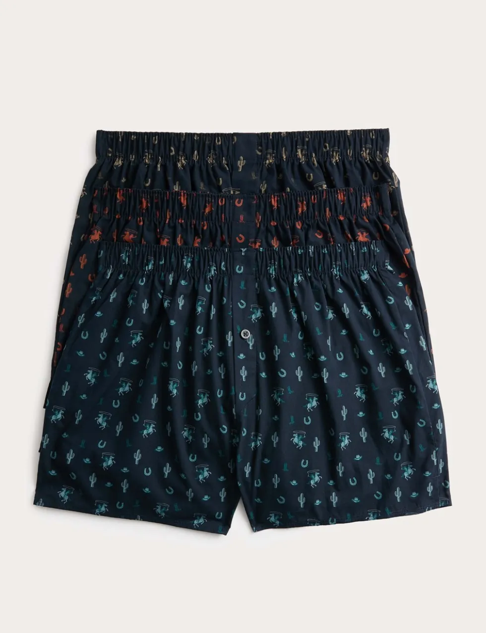 3 Pack Pure Cotton Rodeo Woven Boxers