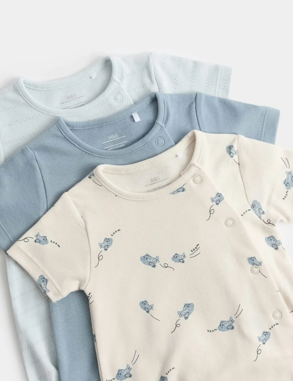 3 Pack Pure Cotton Rompers (7lbs-3 Yrs)