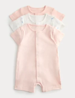 3 Pack Pure Cotton Rompers (7lbs-3 Yrs)