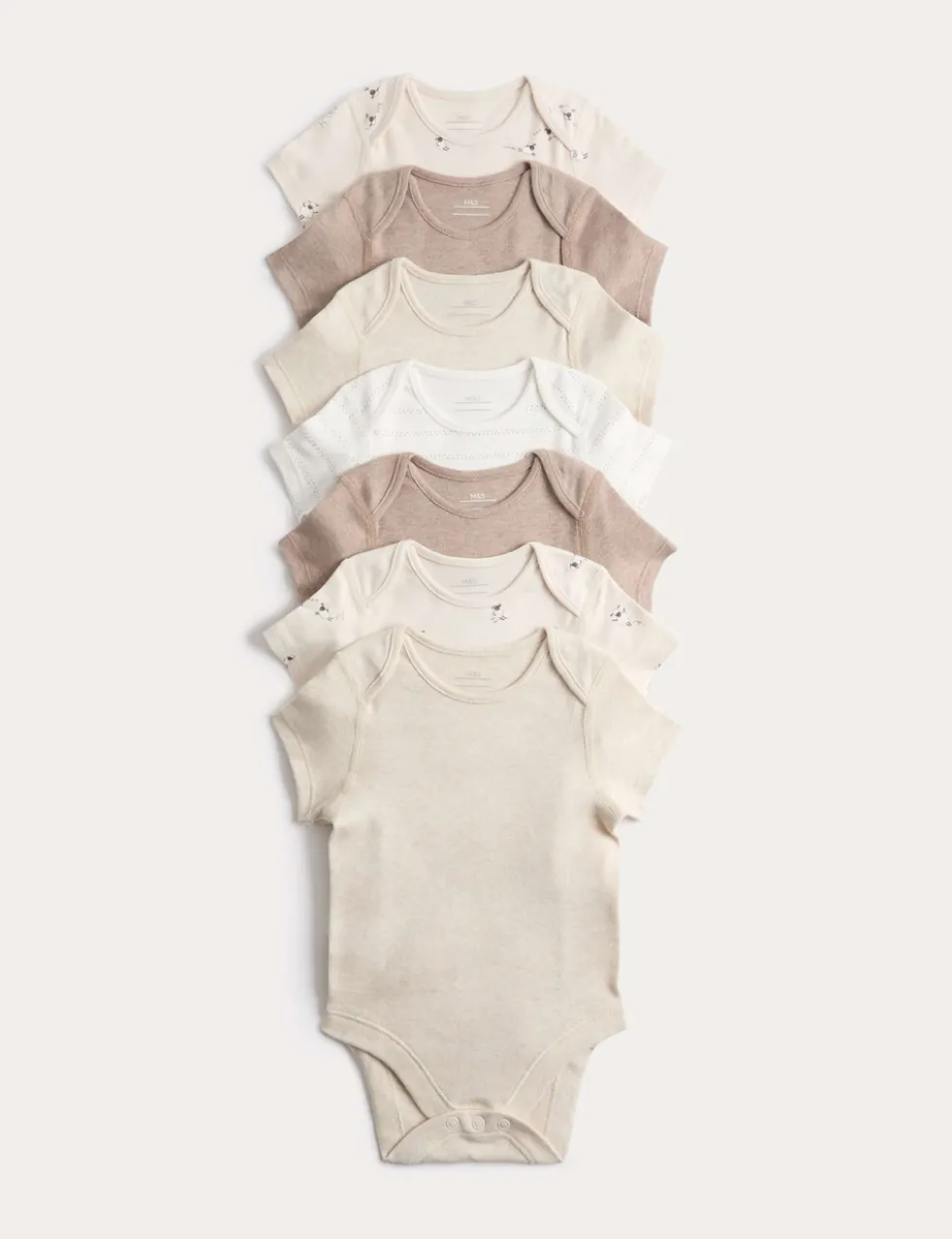 7 Pack Pure Cotton Sheep Bodysuits (5lbs-3 Yrs)