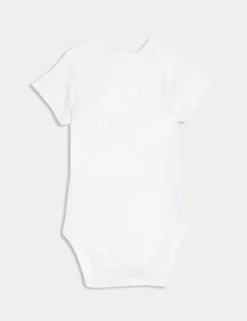 7 Pack Pure Cotton Short Sleeve Bodysuits (5lbs-3 Yrs)