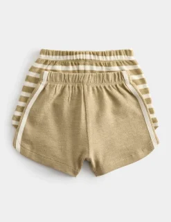 2 Pack Pure Cotton Side Stripe Shorts (0-5 Yrs)